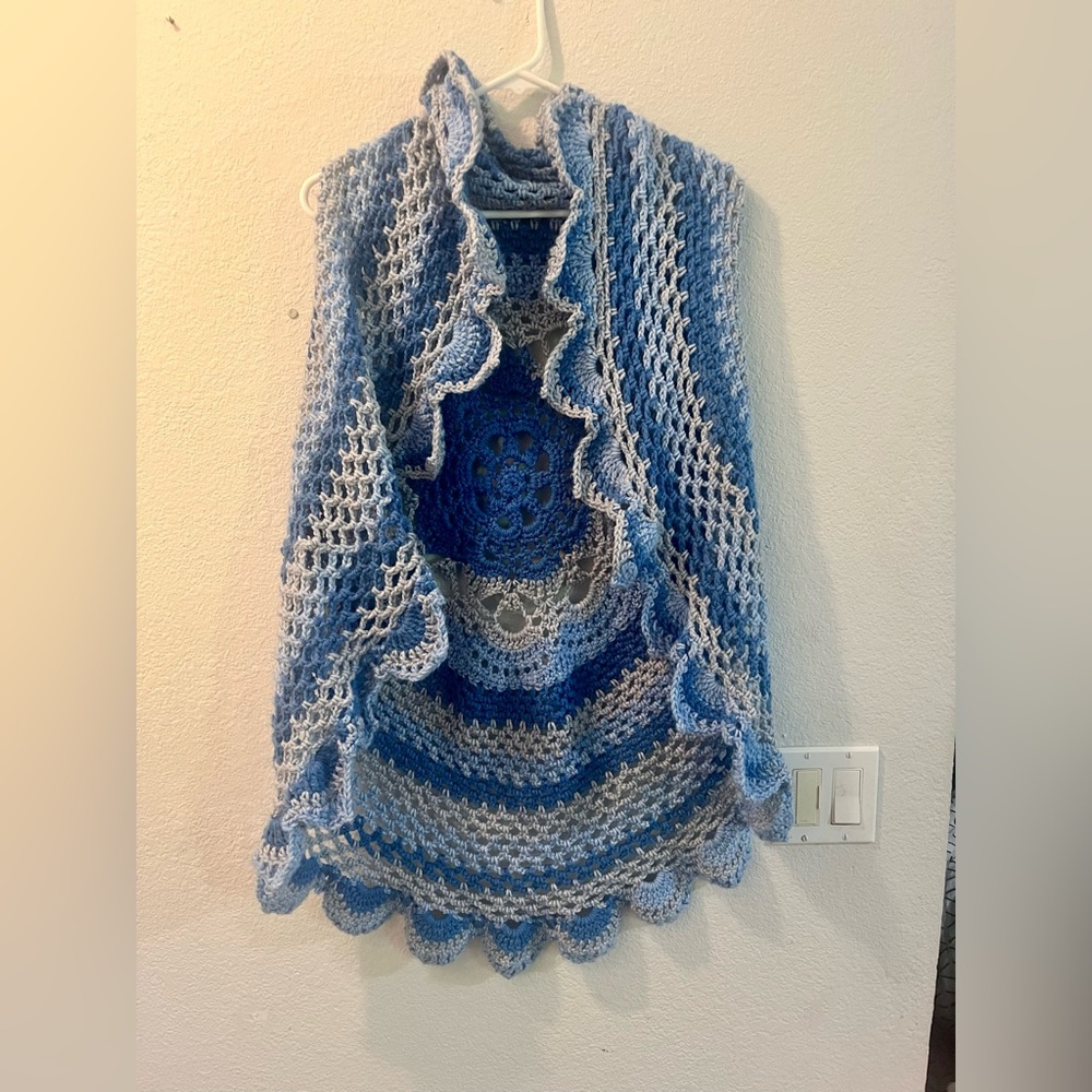 Handmade Blue and Gray Cardigan
